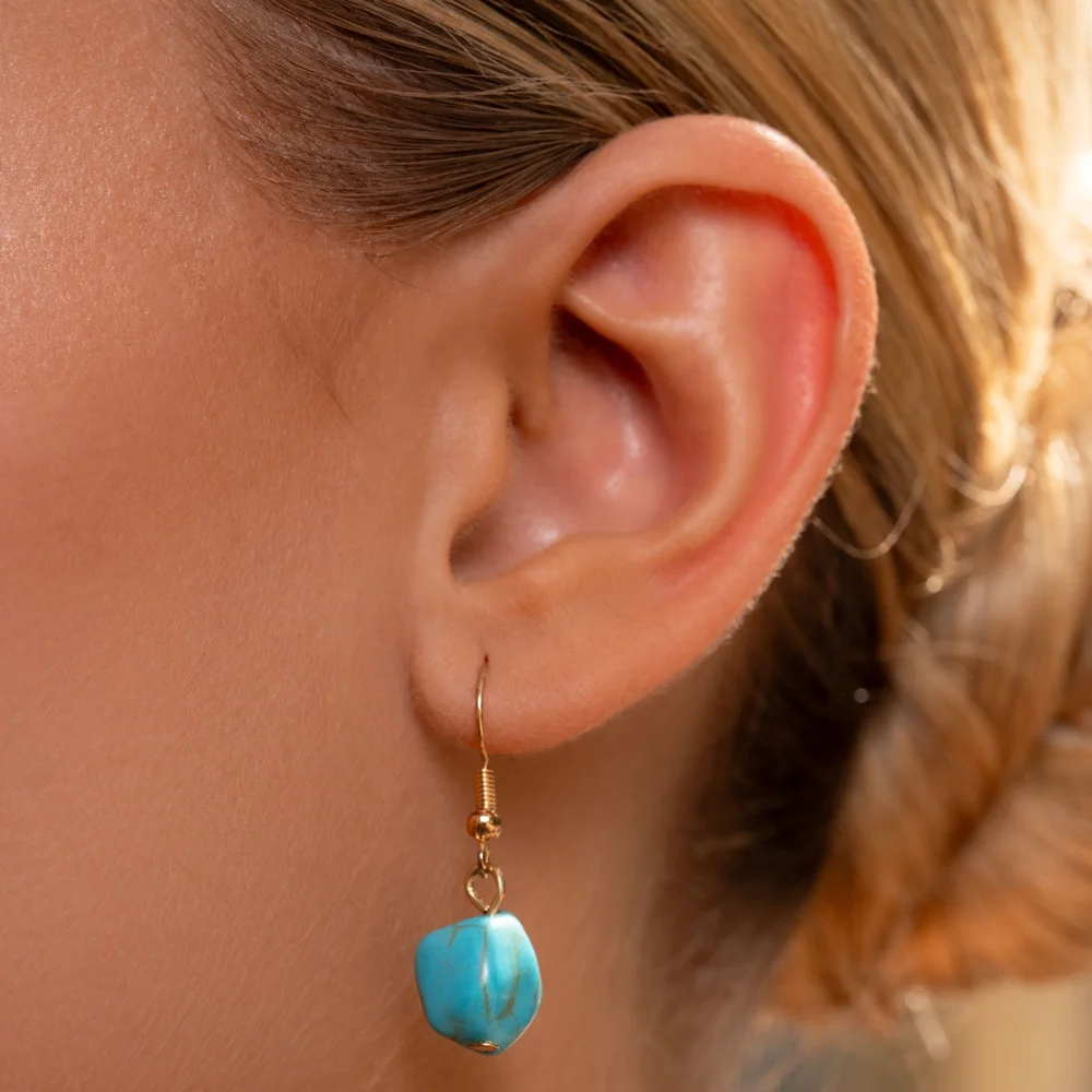 Adorably Adaptable Paparazzi Turquoise and Gold Necklace with Brown Accents - Picture 3 of 8